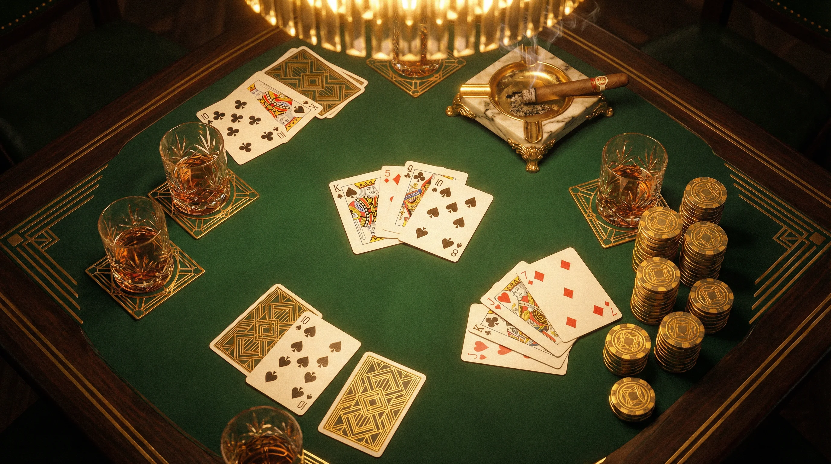 1920年代Art Deco风格炸金花牌桌 - 体验 乐游棋牌leg 的经典魅力